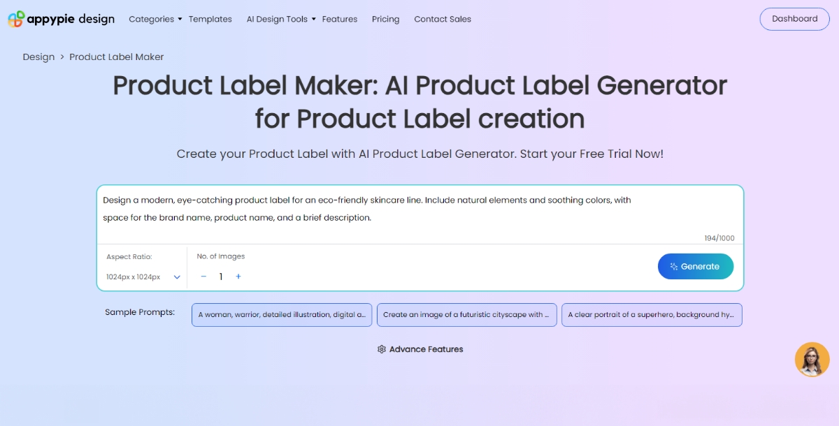 Text to Product Label Design