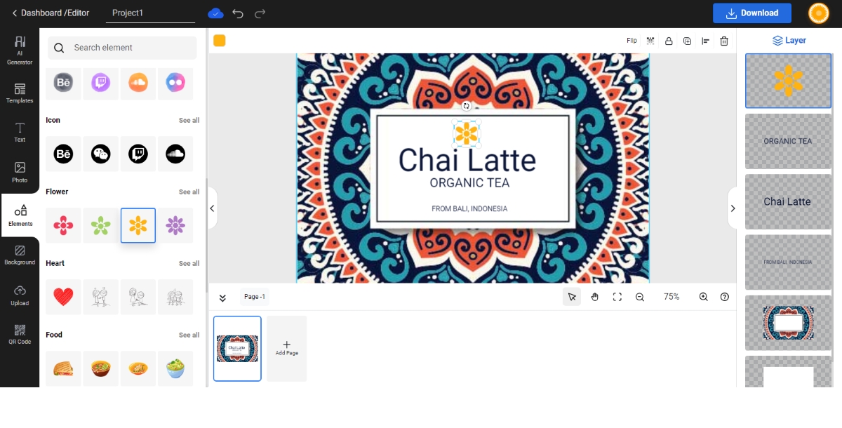 Add elements to product label