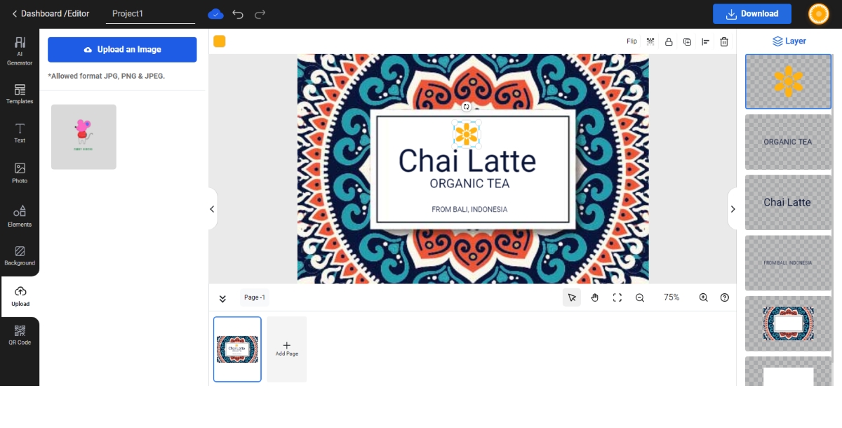 Upload Photo to Product Label
