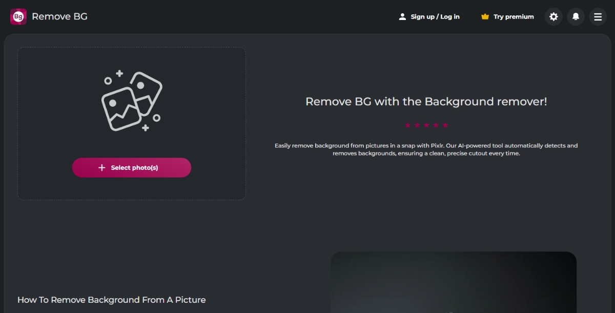 Pixlr Background remover