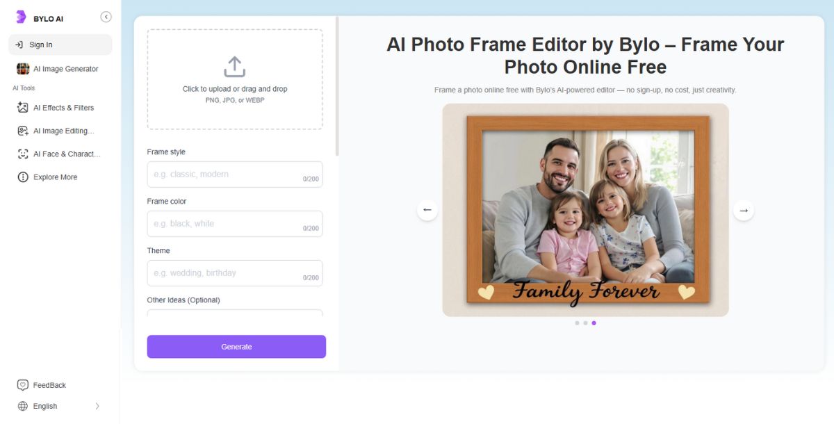 Bylo AI - Best AI Photo Frame Generator