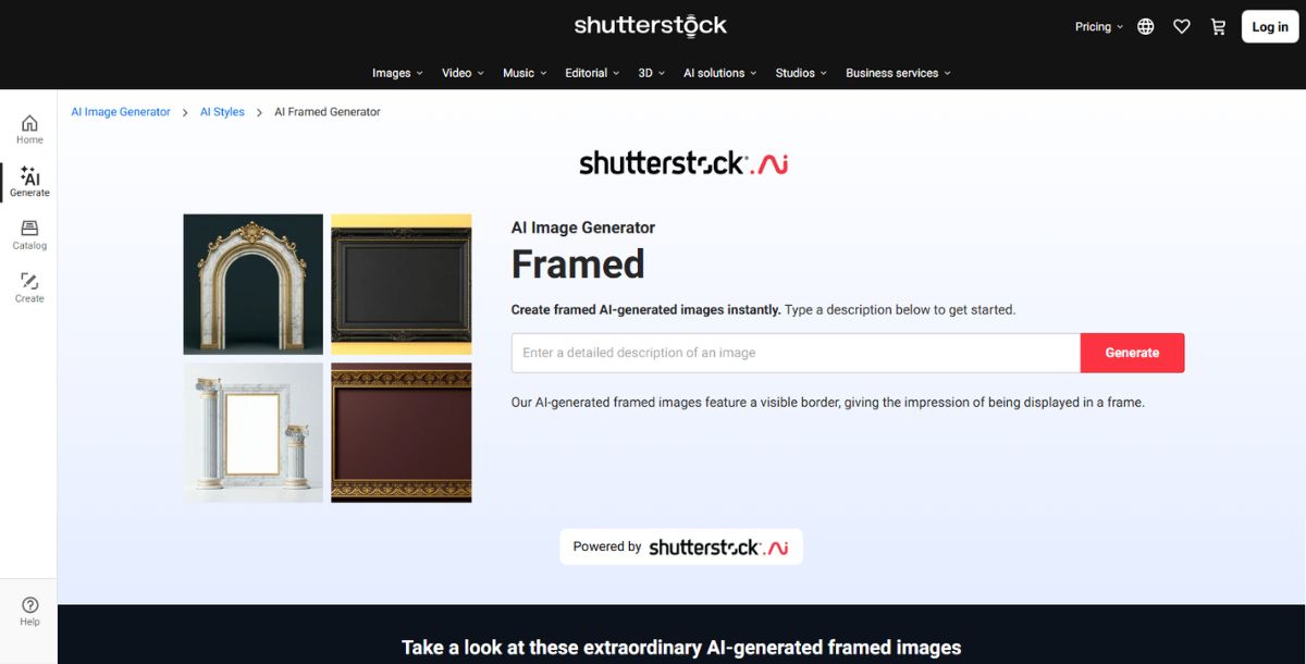 Shutterstock - Best AI Photo Frame Generator