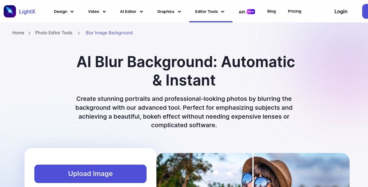 LightX AI Blur Background Tool