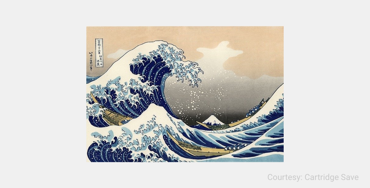 Japanese woodblock print asymmetrical balance in art