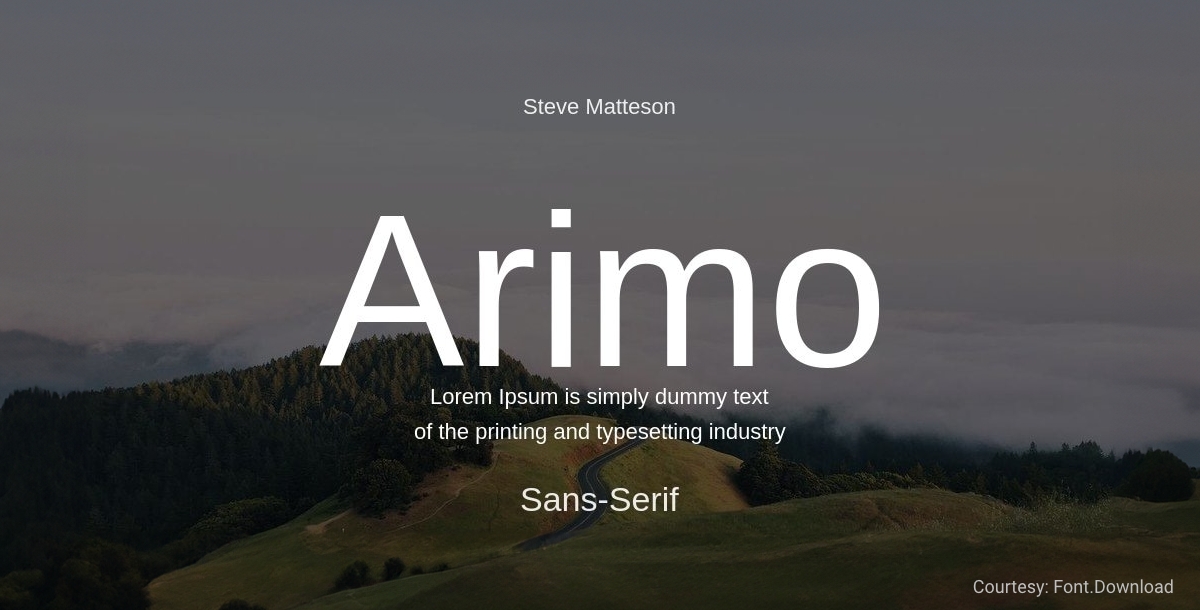Free Minimalist Font Arimo