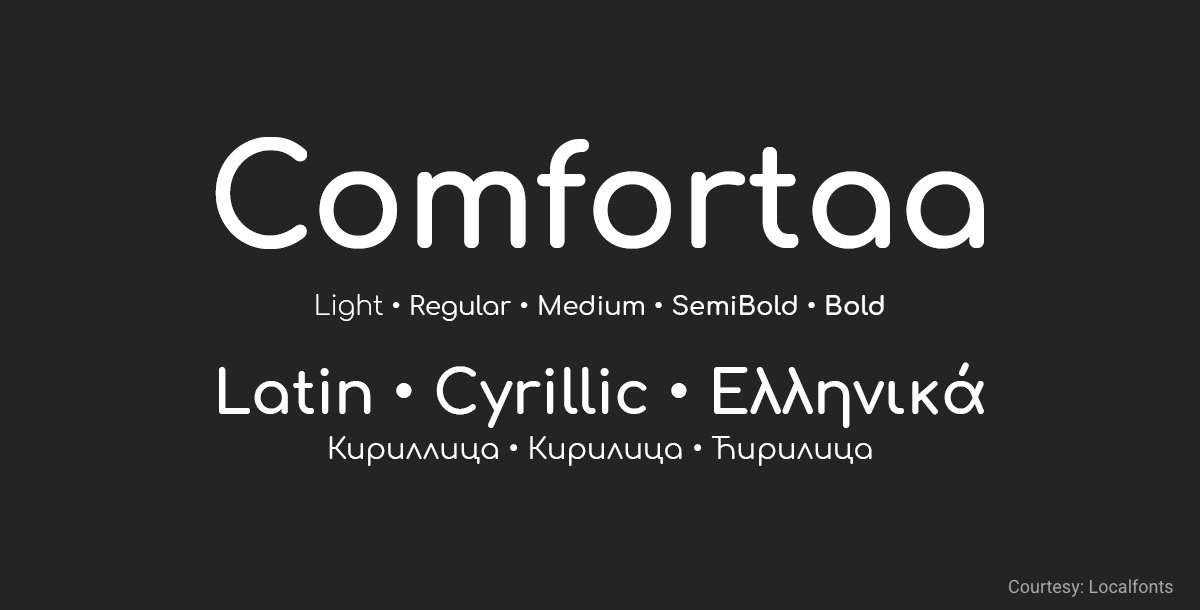 Free Minimalist Font comfortaa