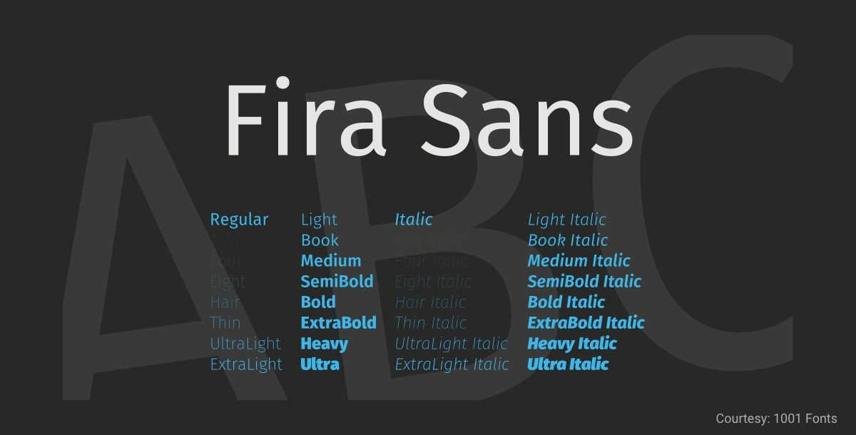 Free Minimalist Font Fira Sans