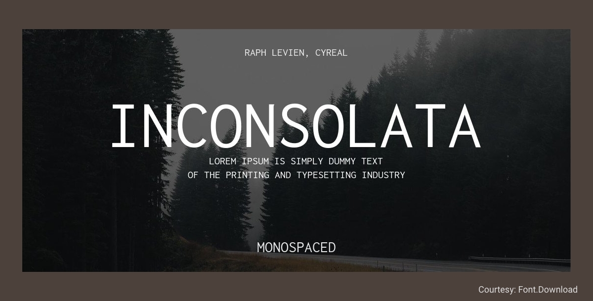 Free Minimalist Font Inconsolata