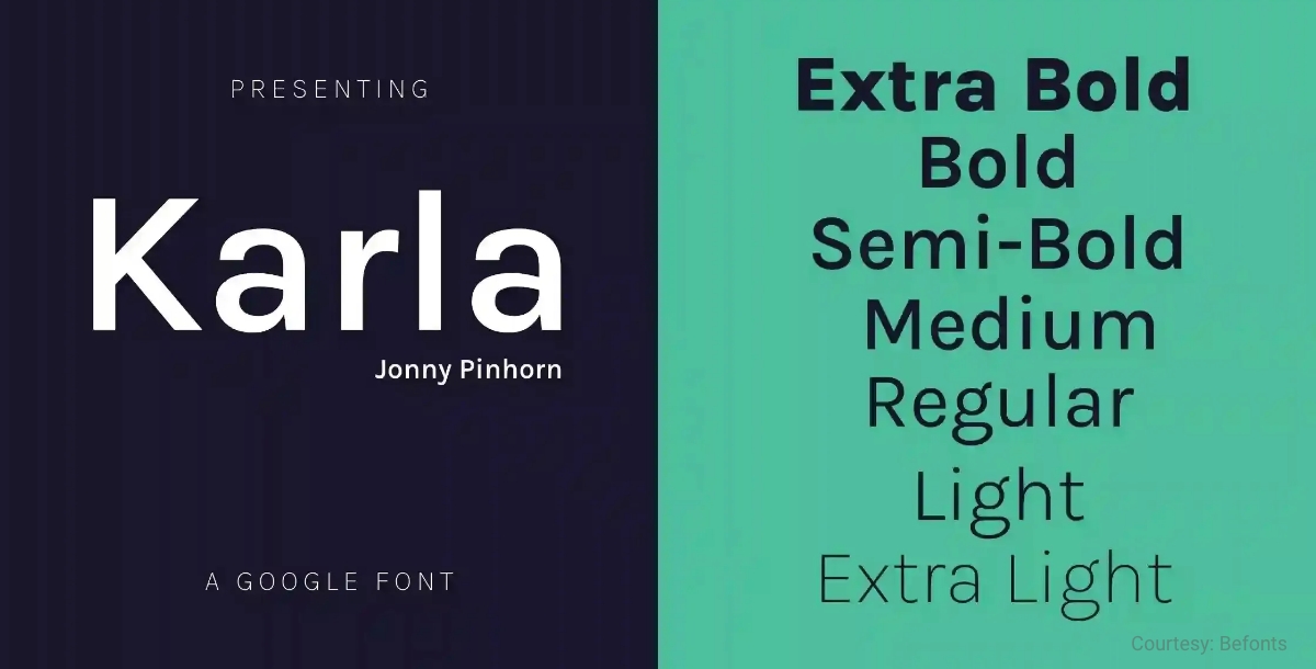 Free Minimalist Font Karla