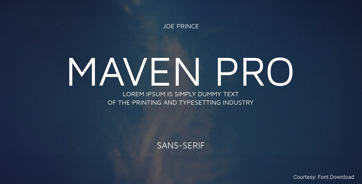 Free Minimalist Font Maven Pro