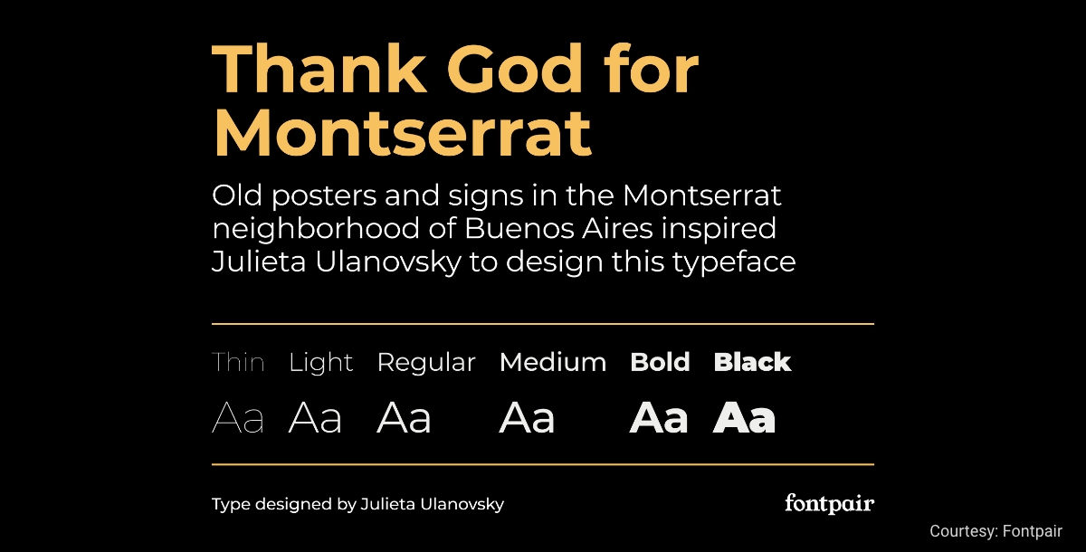 Free Minimalist Font Montserrat