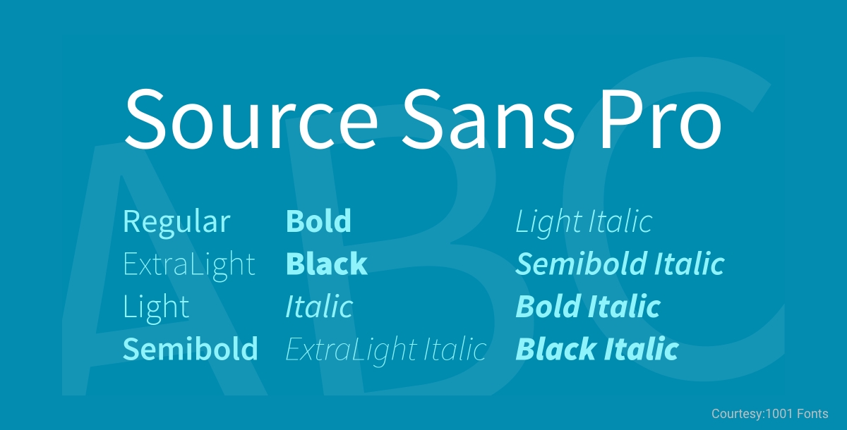 Free Minimalist Font Source Sans Pro