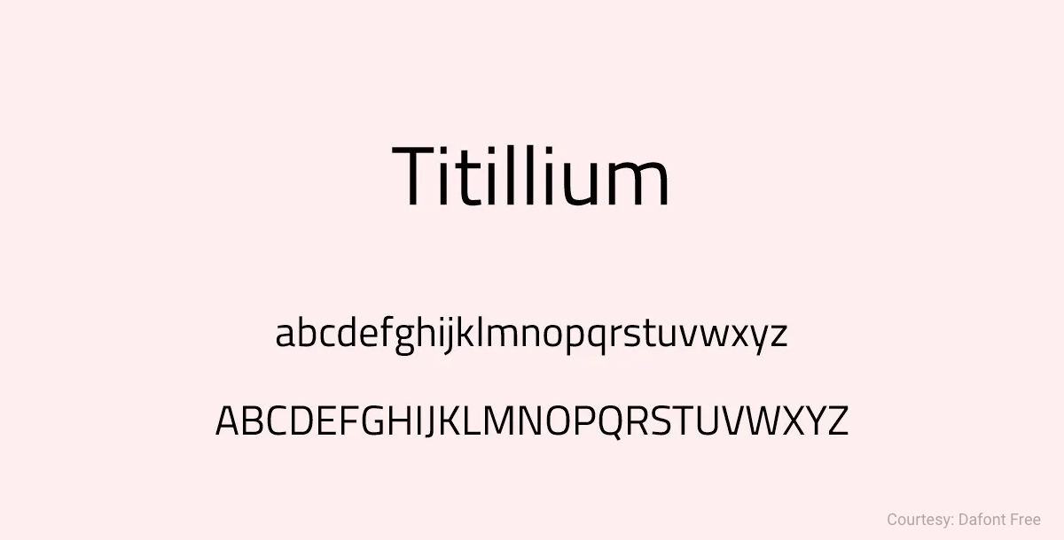 Free Minimalist Font Titillium Web