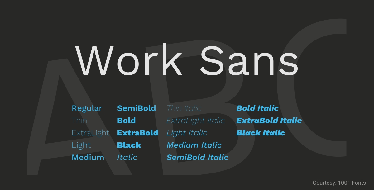Free Minimalist Font Work Sans