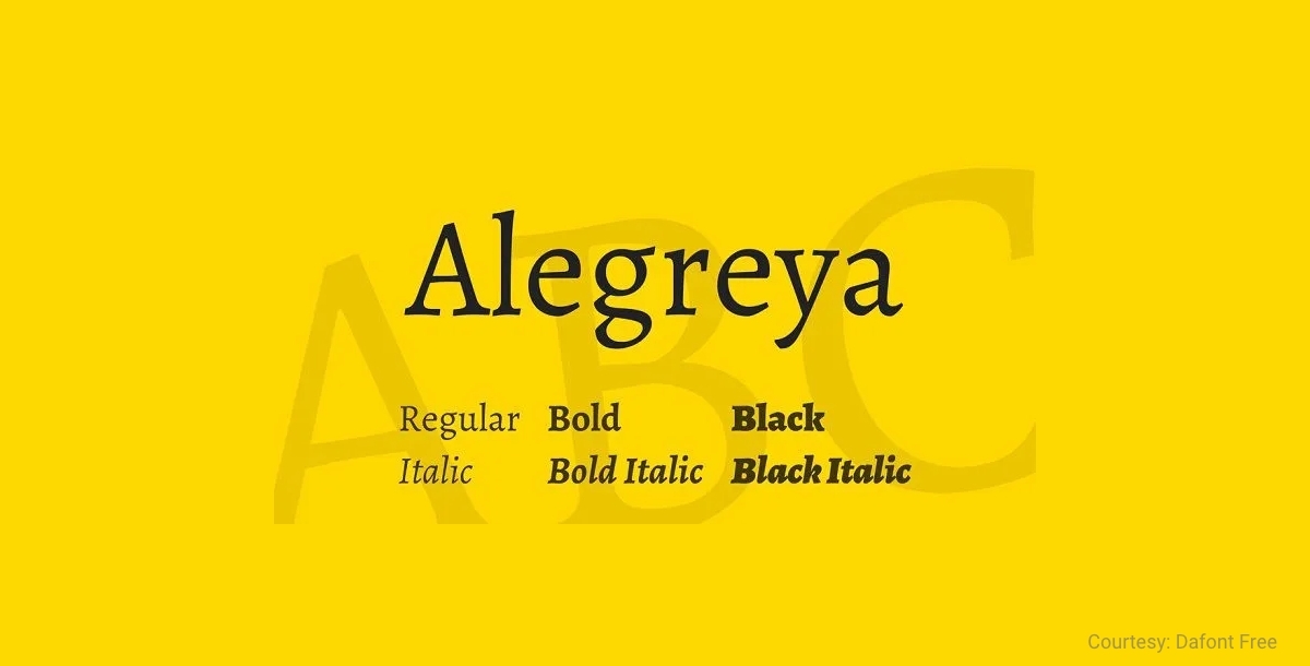 free commercial font alegreya