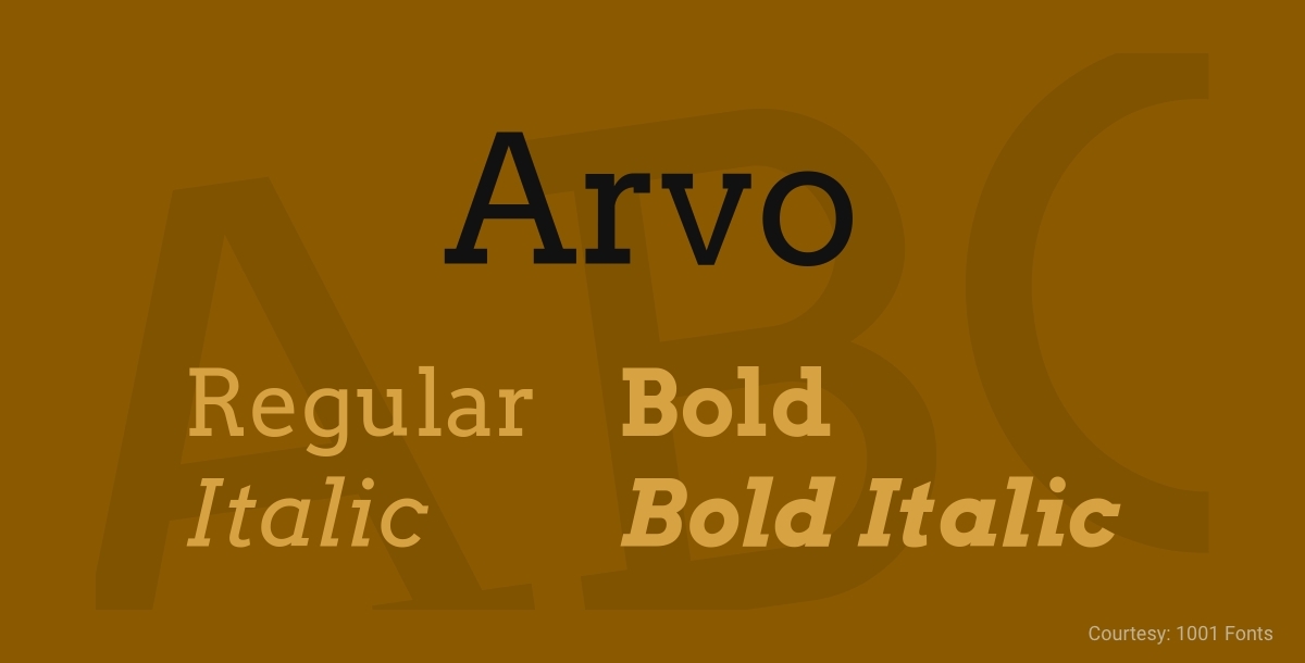 free commercial font arvo