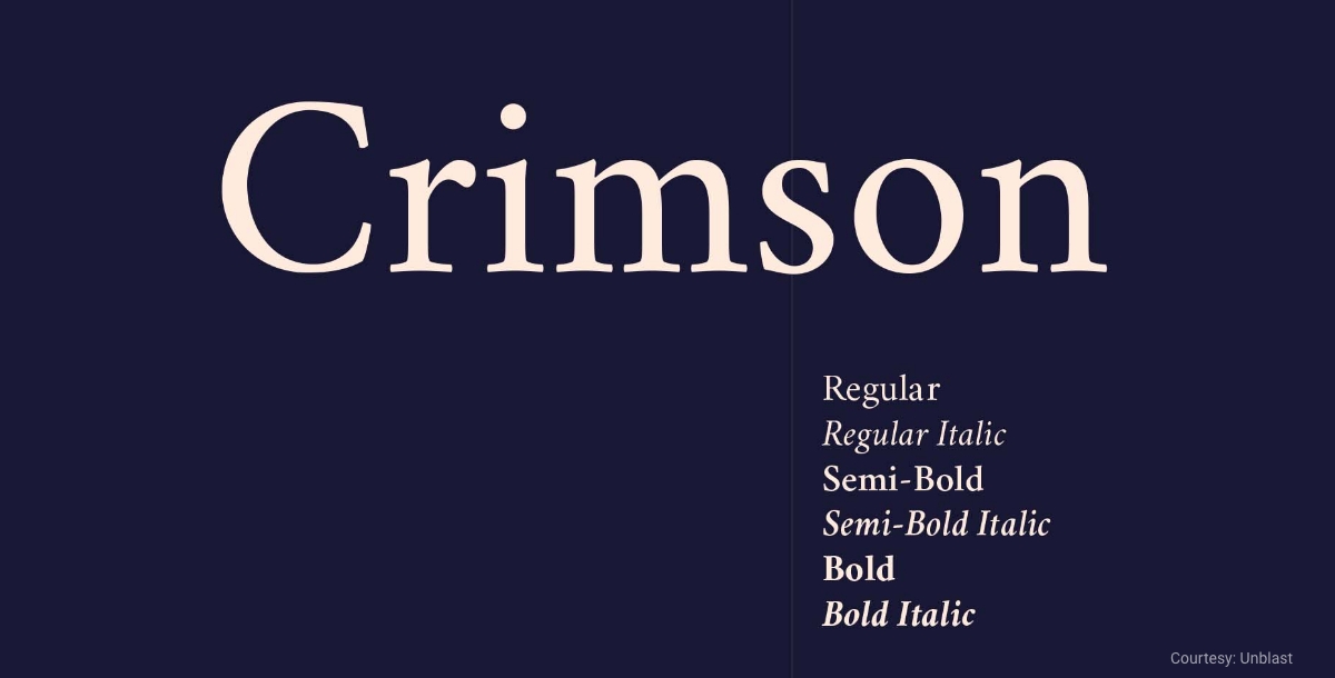 free commercial font crimson text