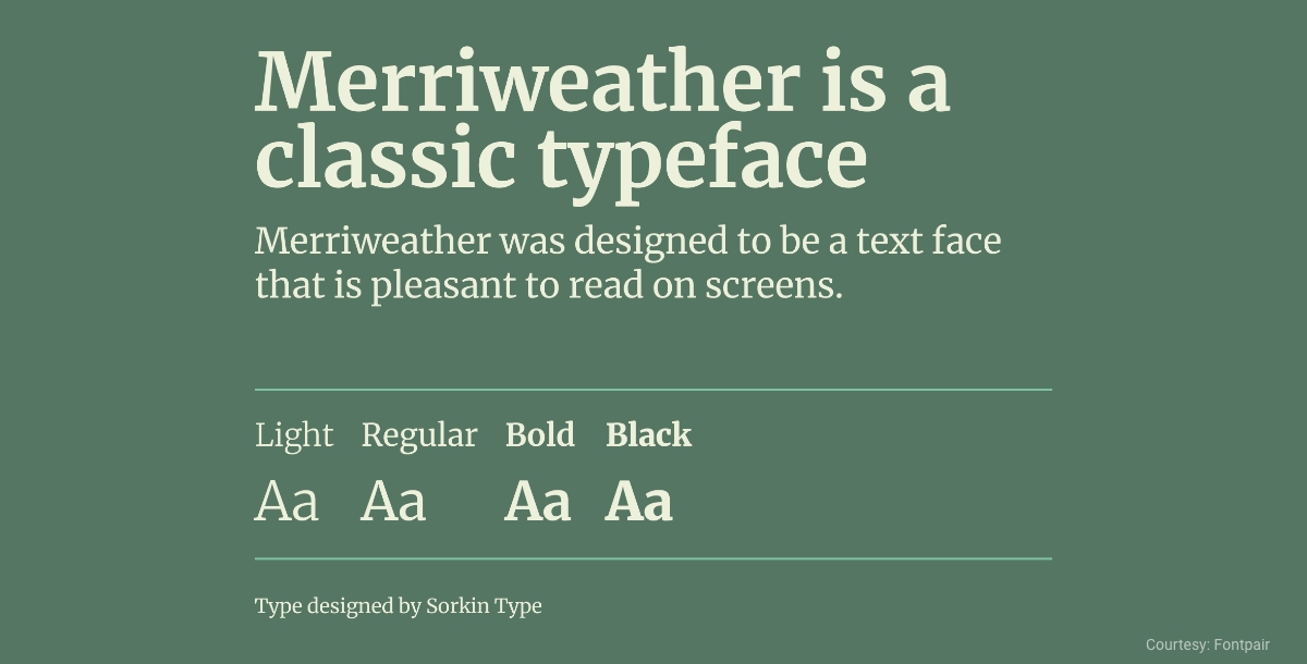 free commercial font merriweather