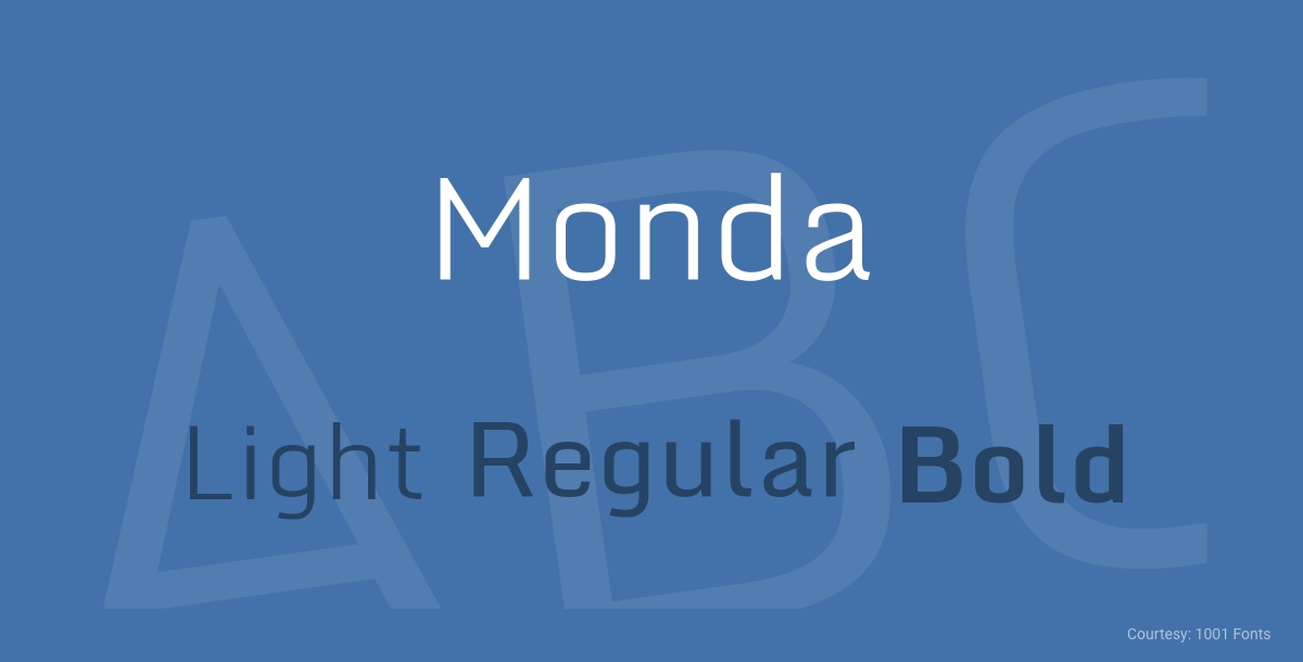 free commercial font monda