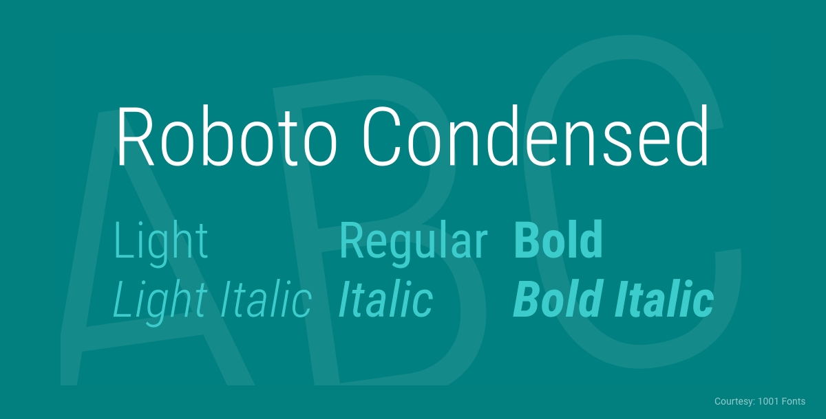 free commercial font roboto condensed