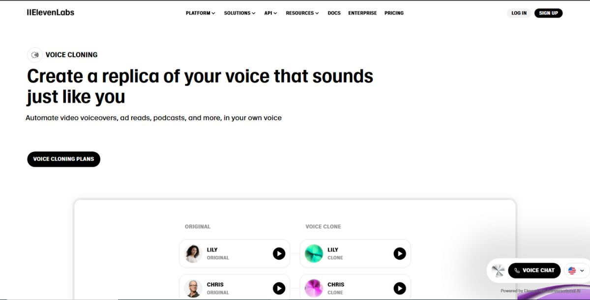 Eleven labs - Best AI Voice Cloning Tool