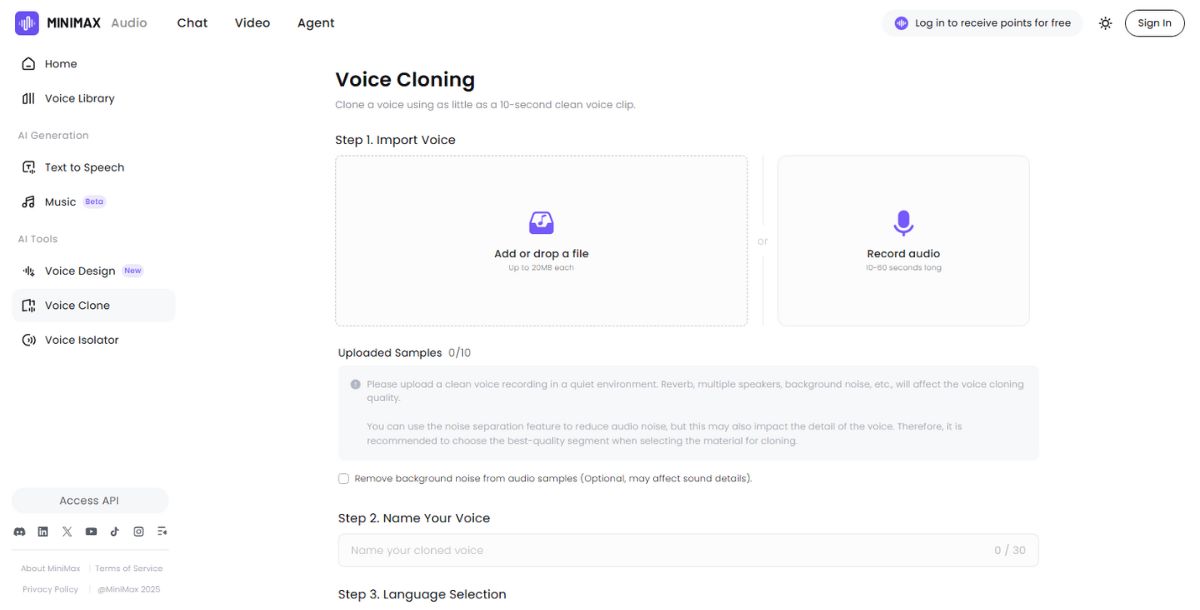 Minimax - Best AI Voice Cloning Tool