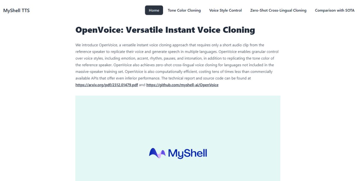Myshell TTS - Best AI Voice Cloning Tool