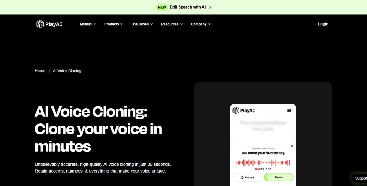 Play AI - Best AI Voice Cloning Tool