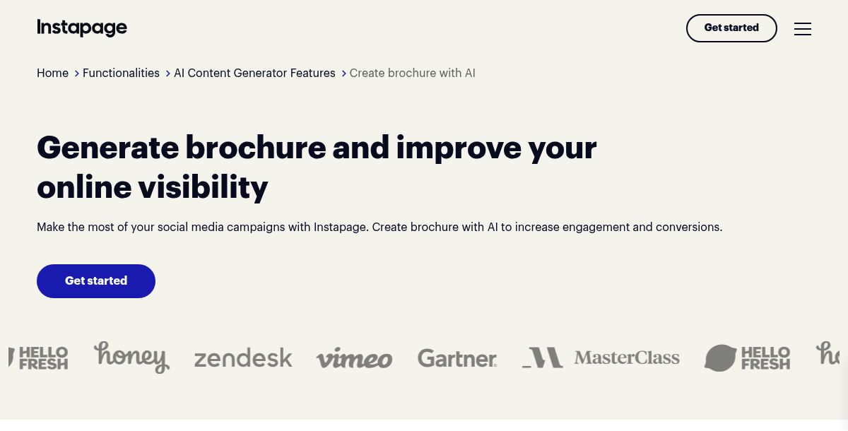 Instapage AI Brochure Generator