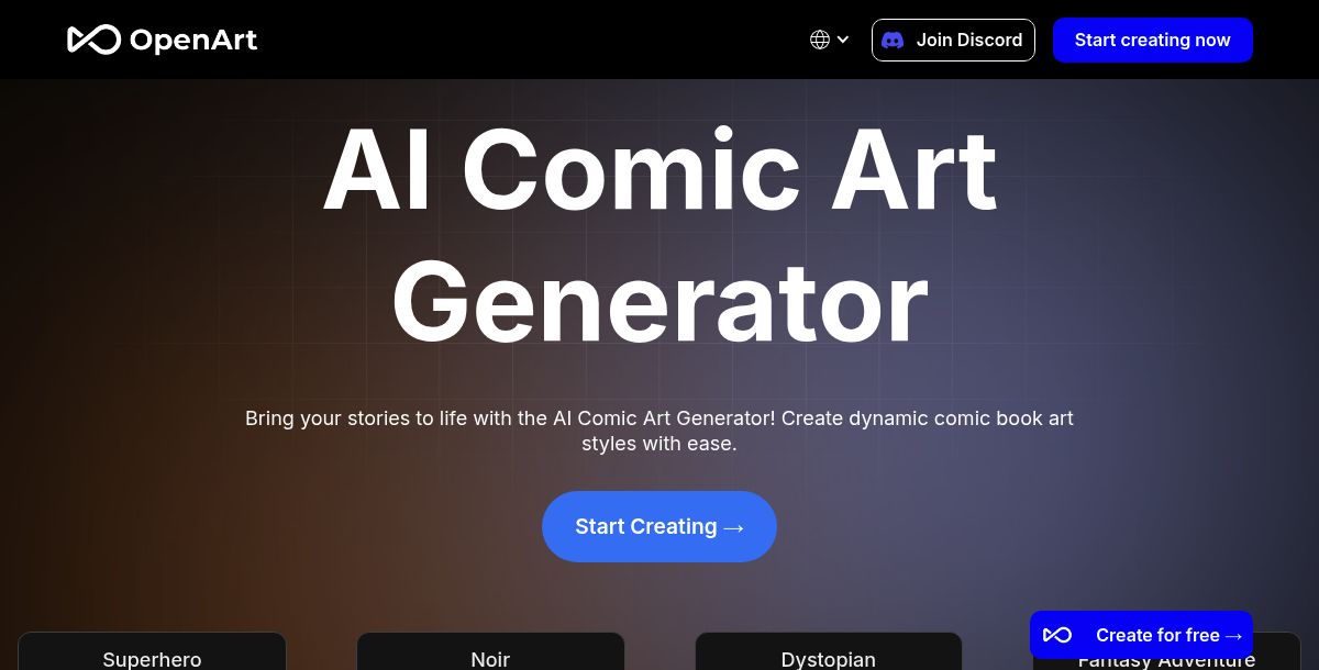 Open Art AI Comic Generator