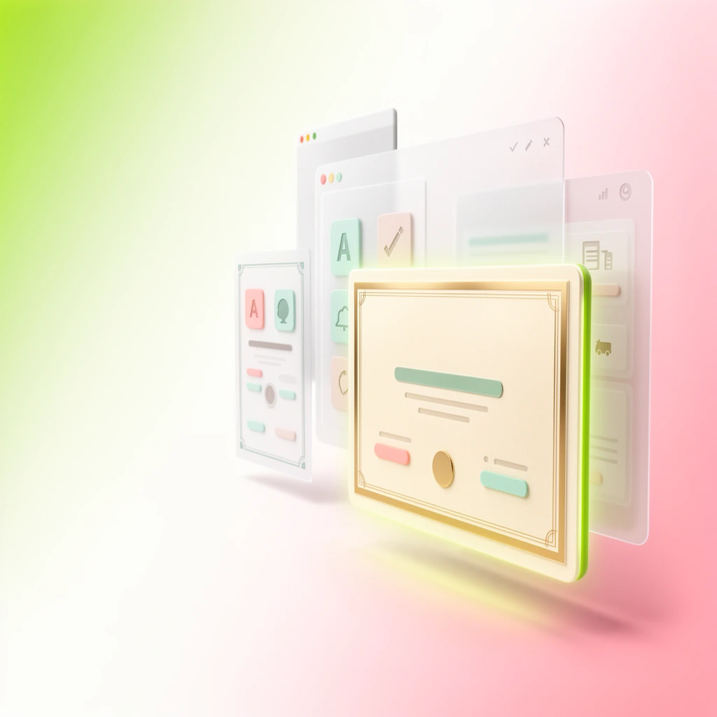 Professional achievement certificate designed with AI