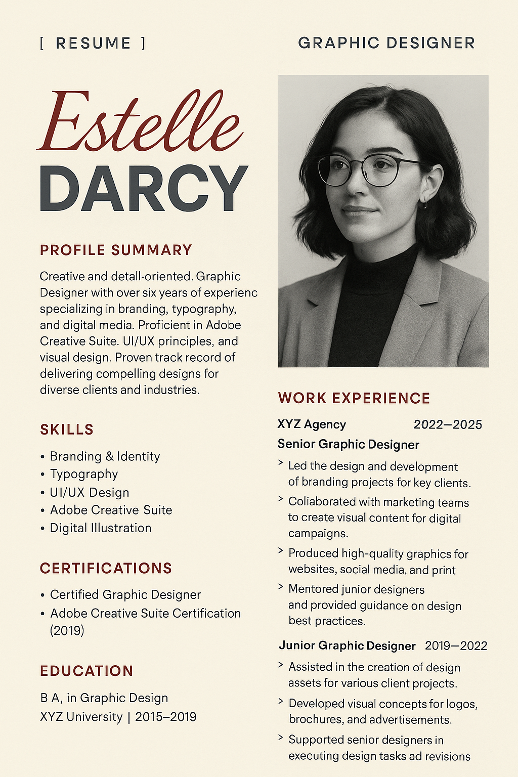 Resume design by Bex Petrov