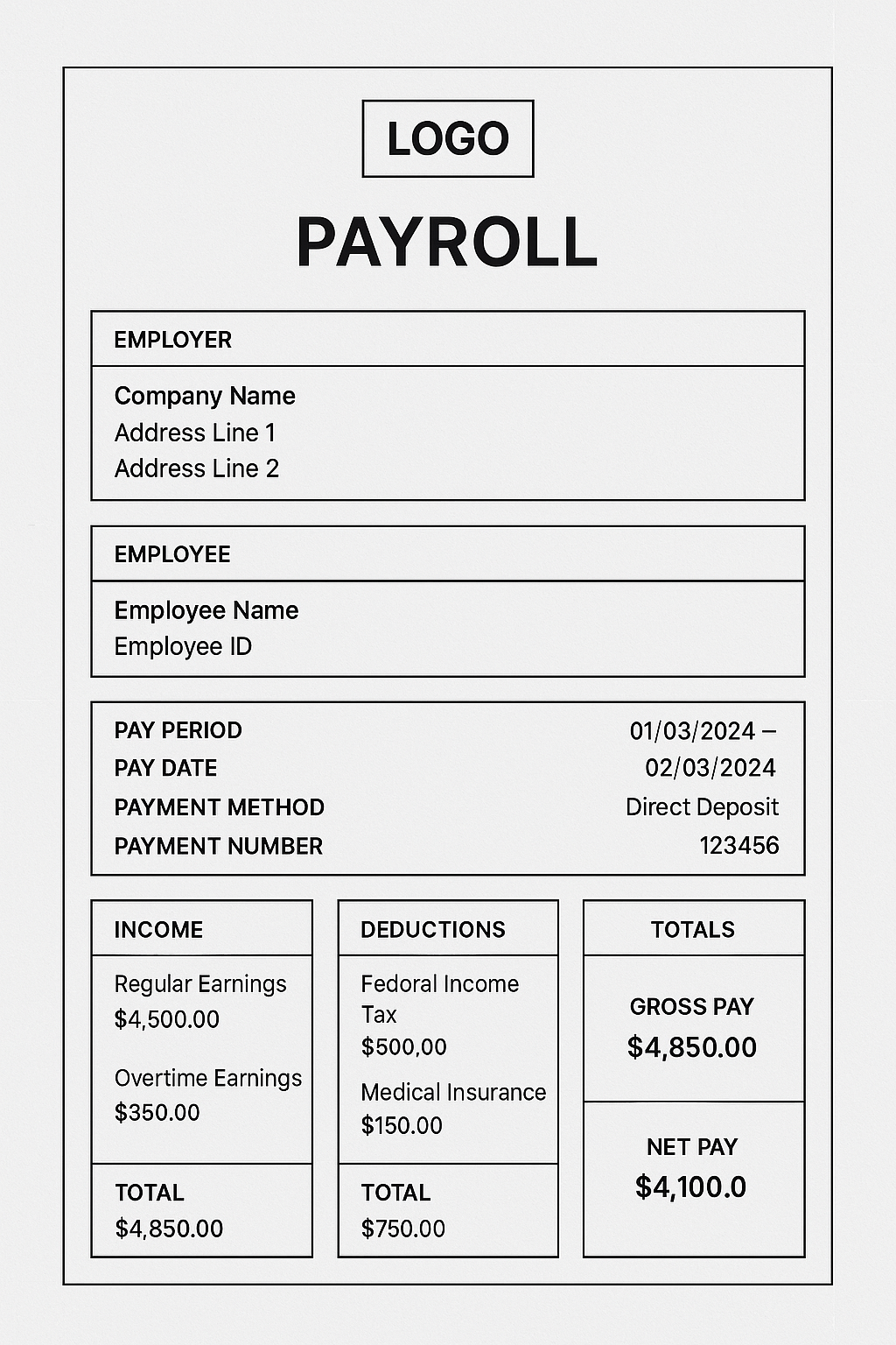 Paystub design by Wren Nakagawa