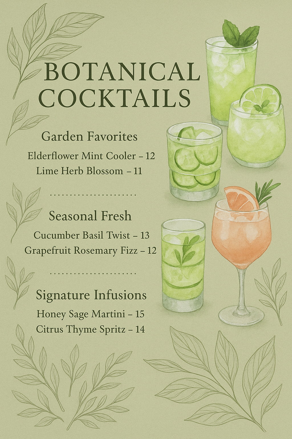 Menu design by Vera Santos