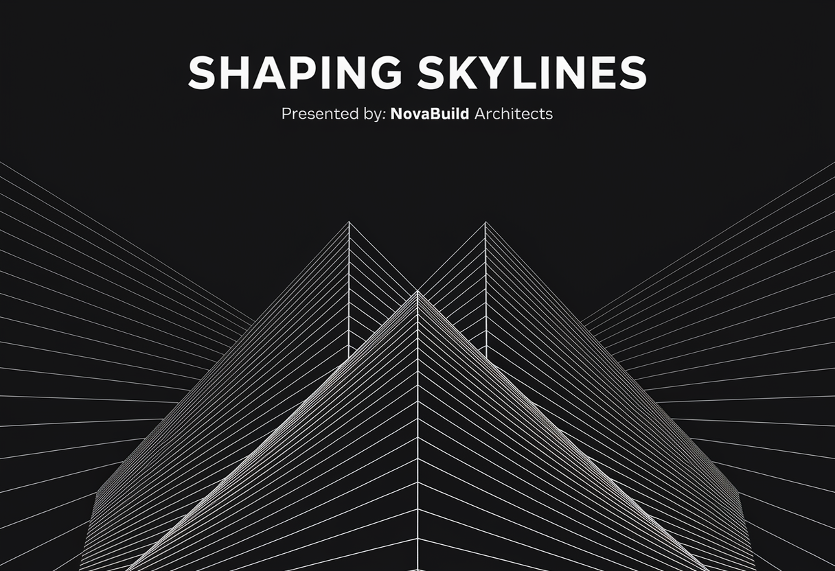 Title slide 'Shaping Skylines' with futuristic building silhouette.