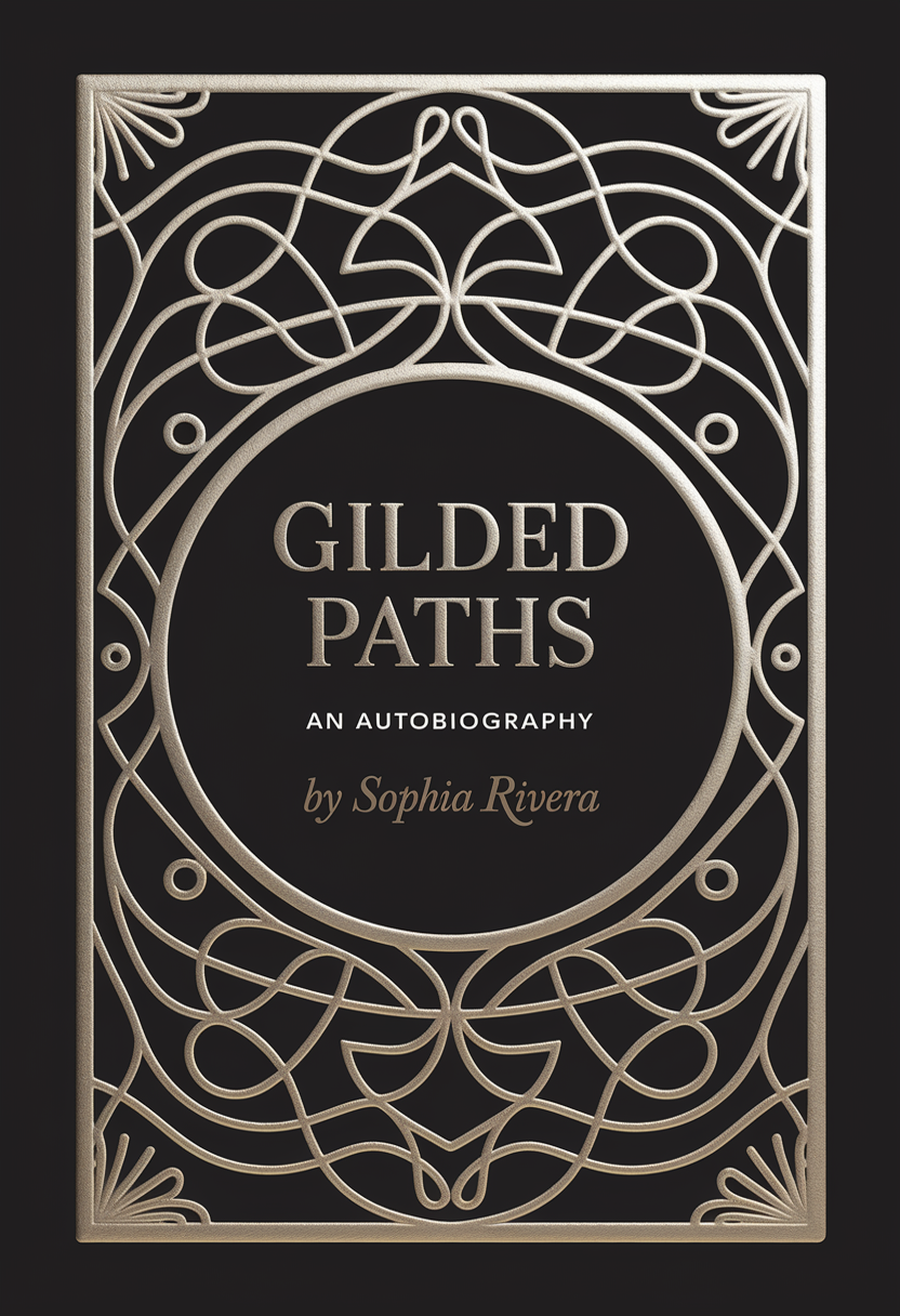 Luxurious black and gold autobiography cover with title 'GILDED PATHS'.