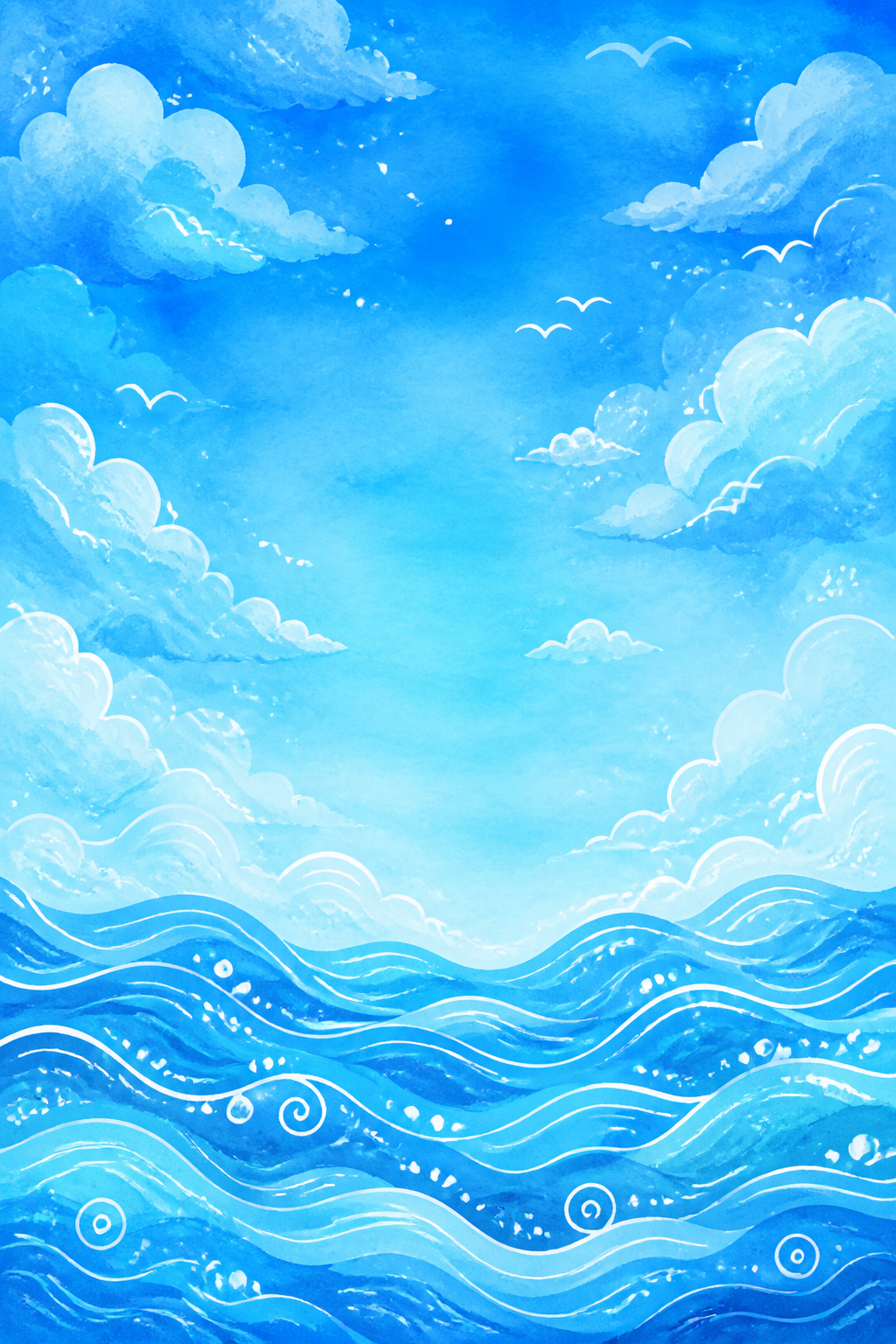 Blue Background — illustration style background image, featuring cool blue gradient, sky-like or ocean-like imagery