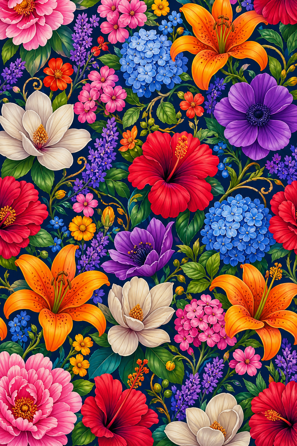 Flower Background — vibrant style background image, featuring botanical floral imagery, garden palette, organic curves
