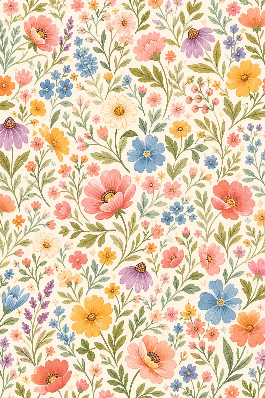 Flower Background — illustration style background image, featuring botanical floral imagery, garden palette, organic curves