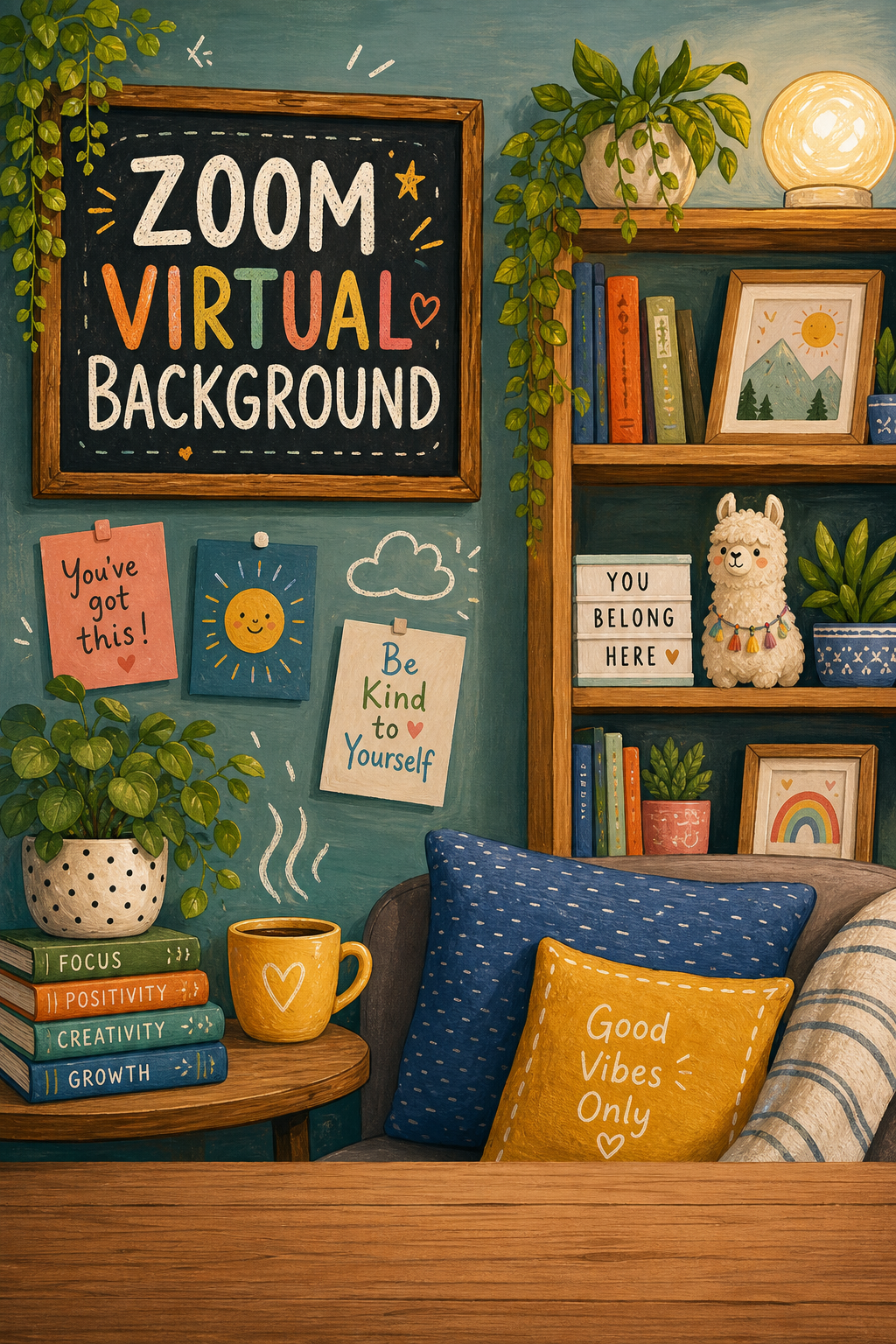 Zoom Virtual Background — illustration style background image