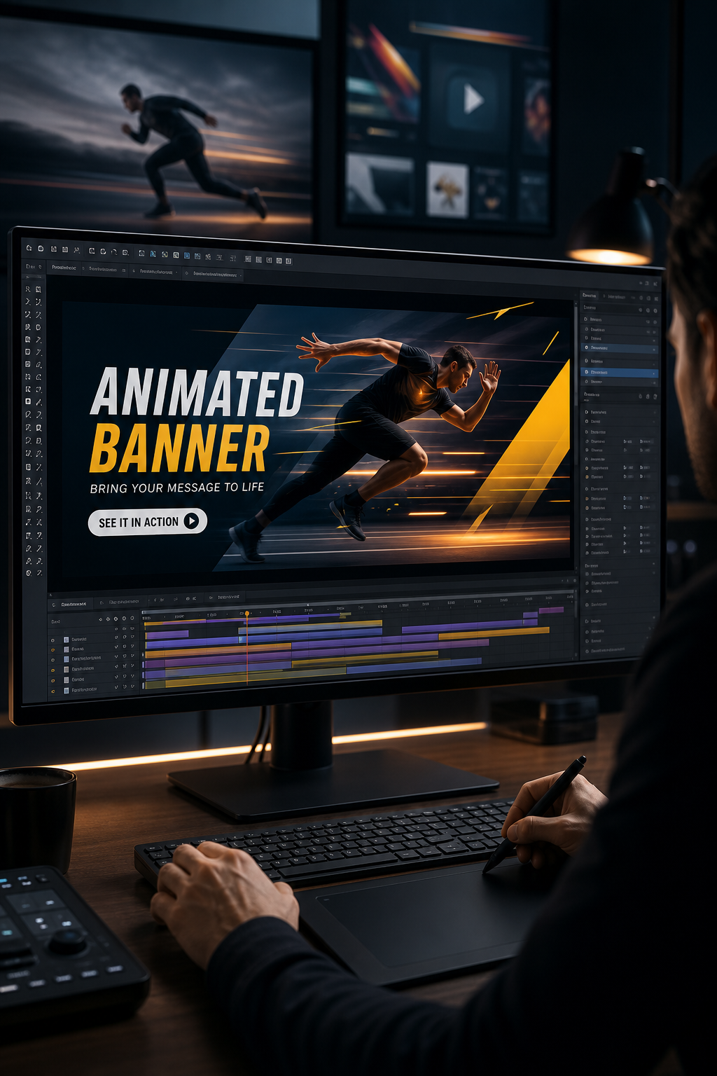 Animated Banner — photo-realistic style web banner