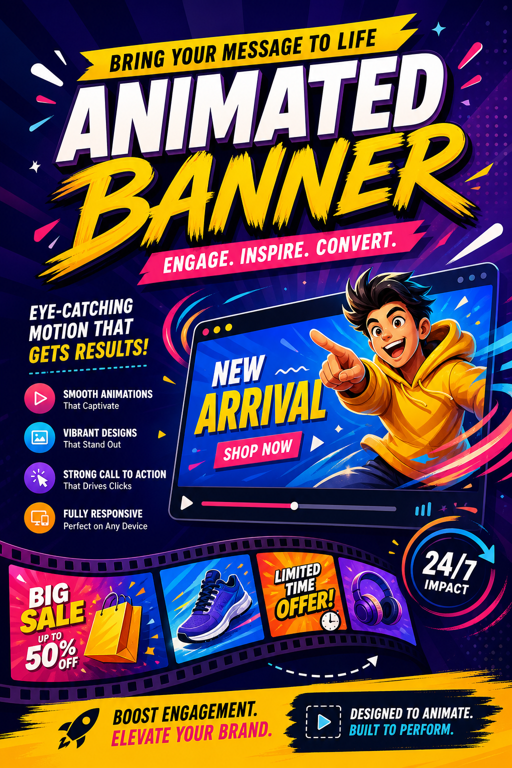 Animated Banner — vibrant style web banner