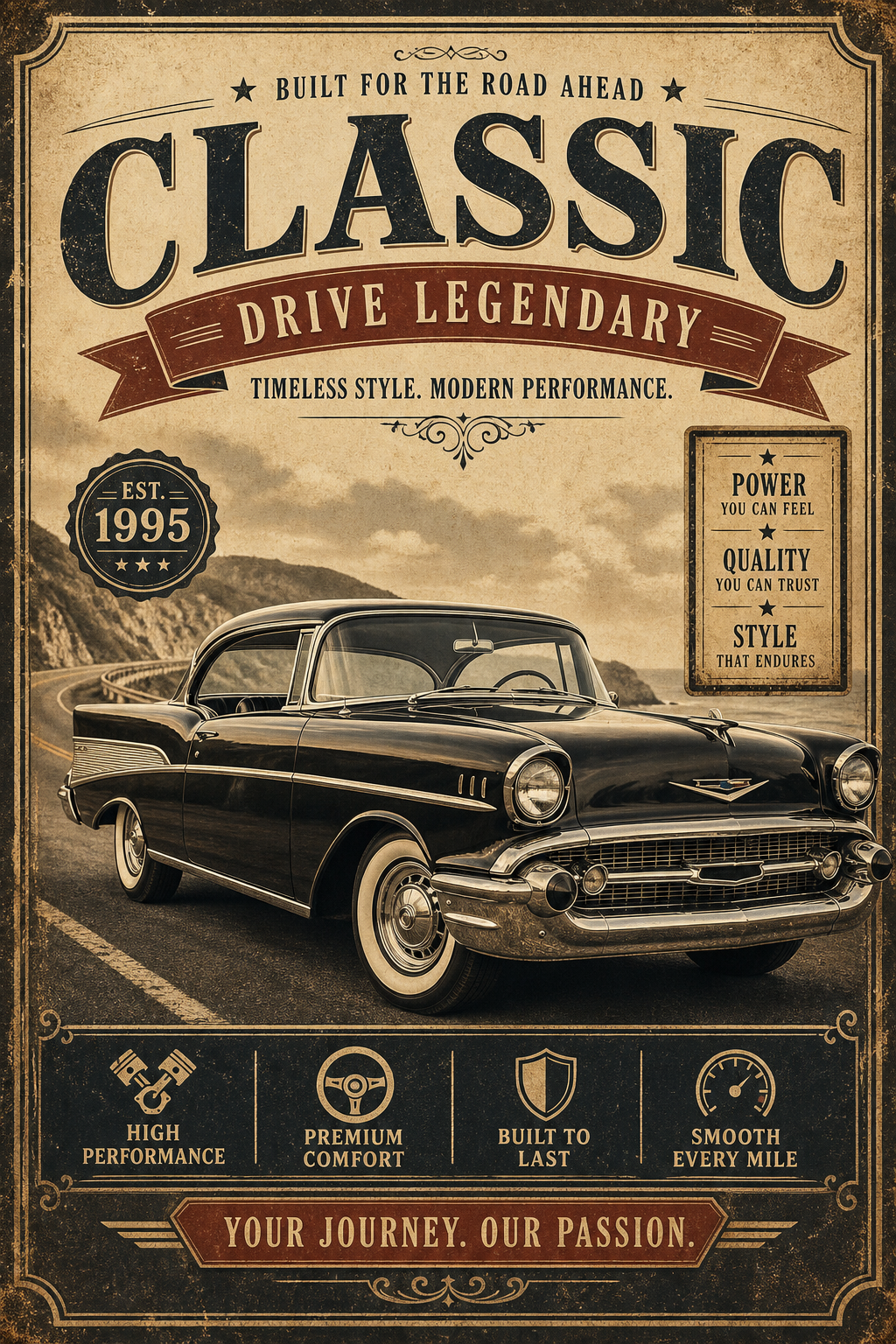 Car Banner — vintage style web banner