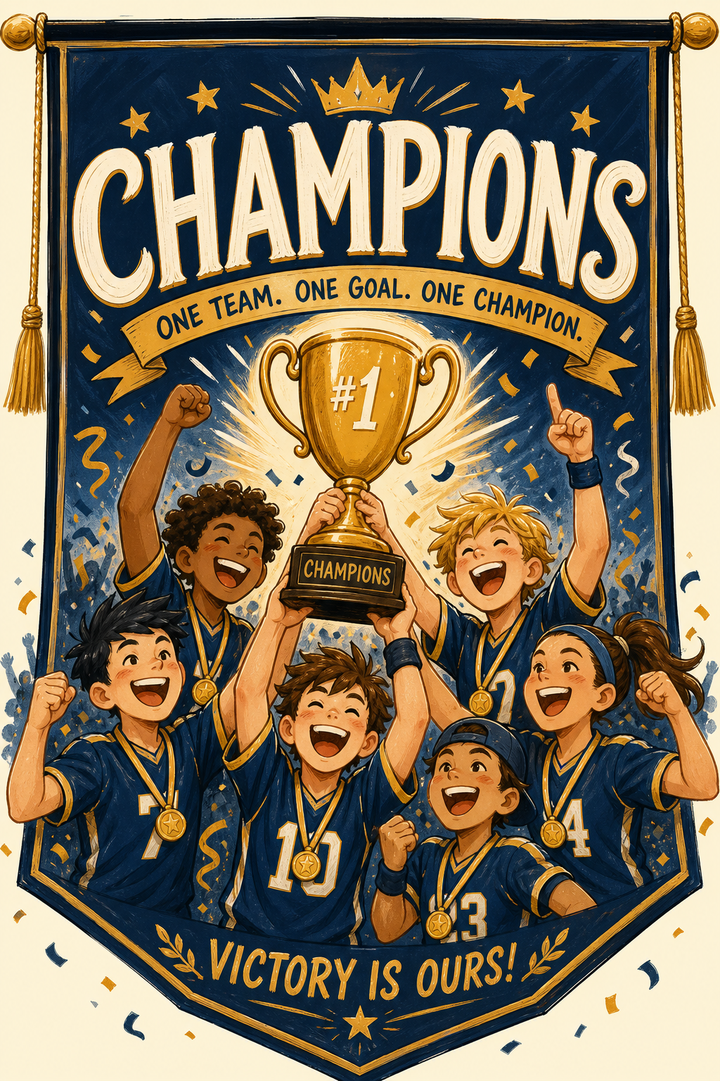 Championship Banner — illustration style web banner