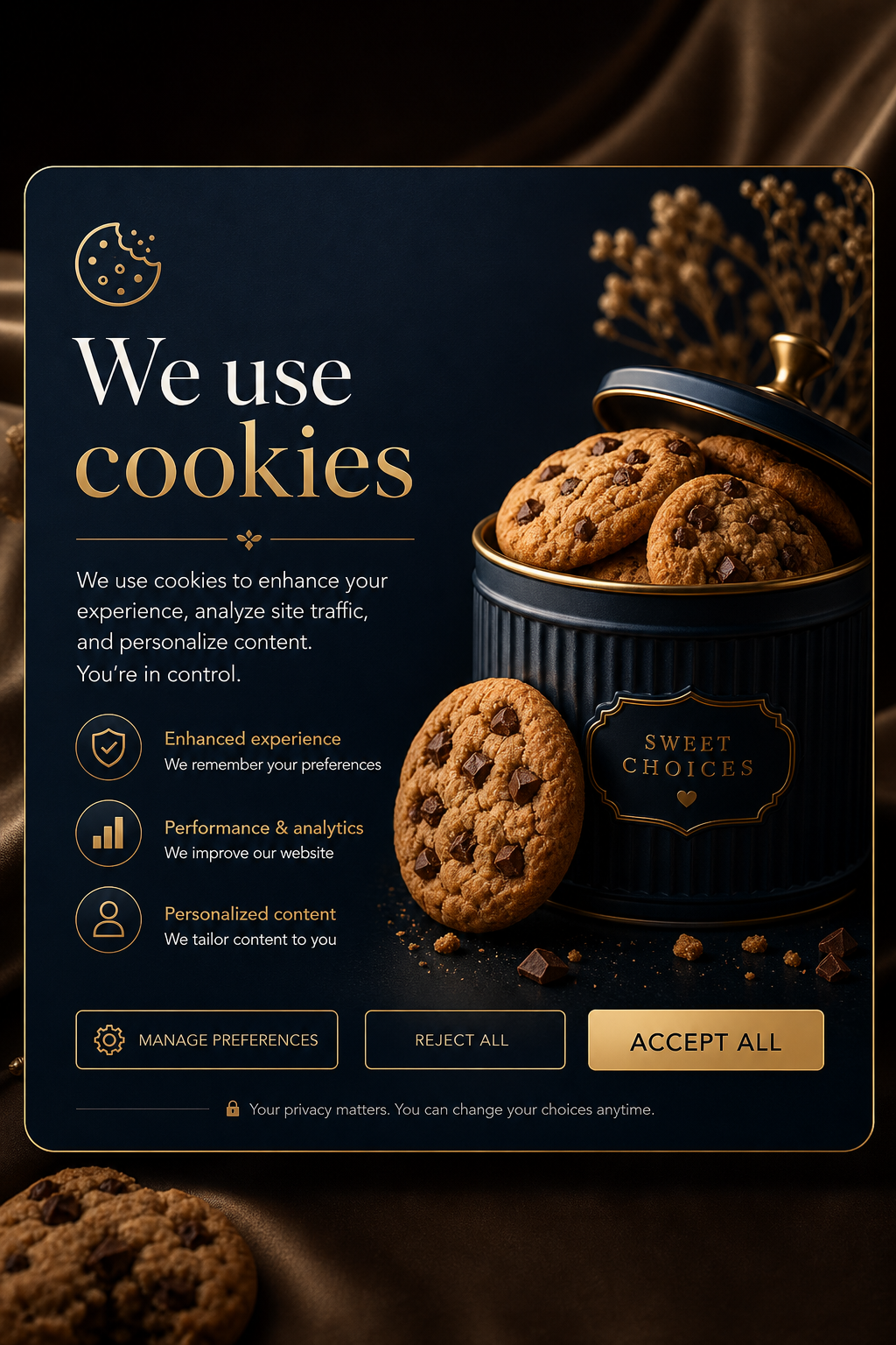 Cookie Banner — elegant style web banner