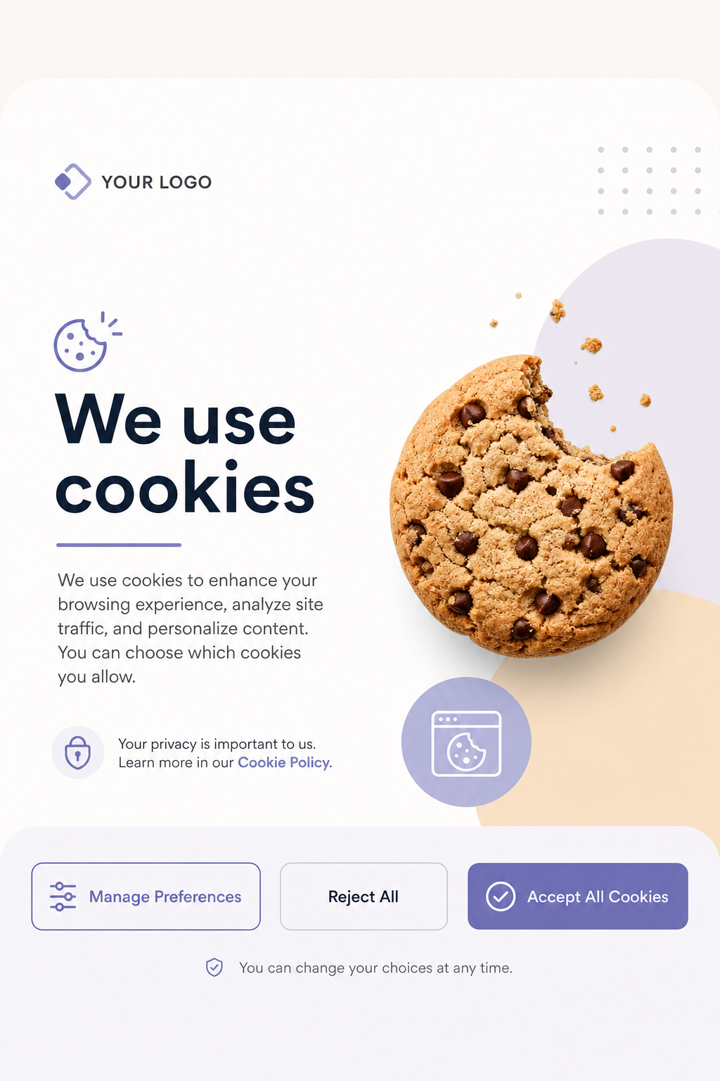 Cookie Banner — modern style web banner