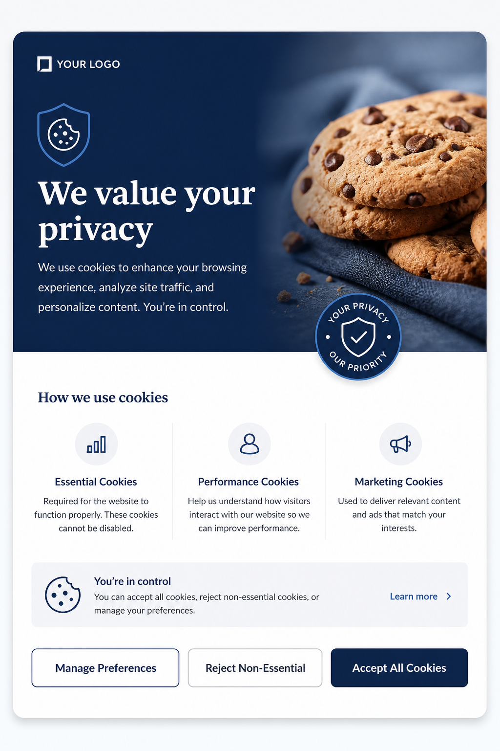 Cookie Banner — corporate style web banner