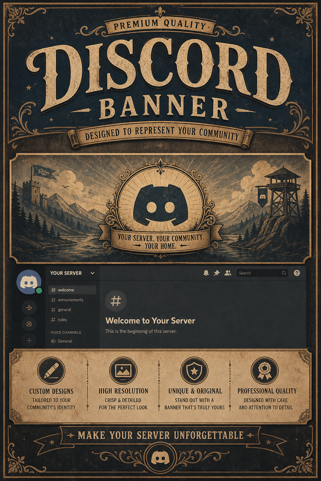 Discord Banner — vintage style web banner