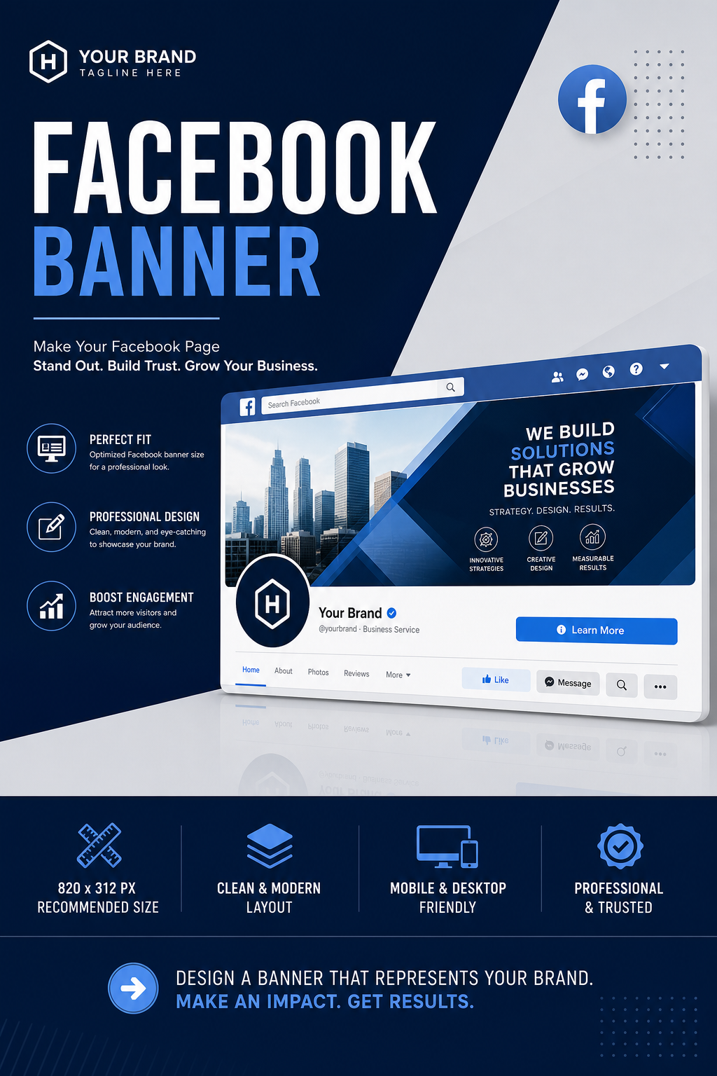 Facebook Banner — corporate style web banner