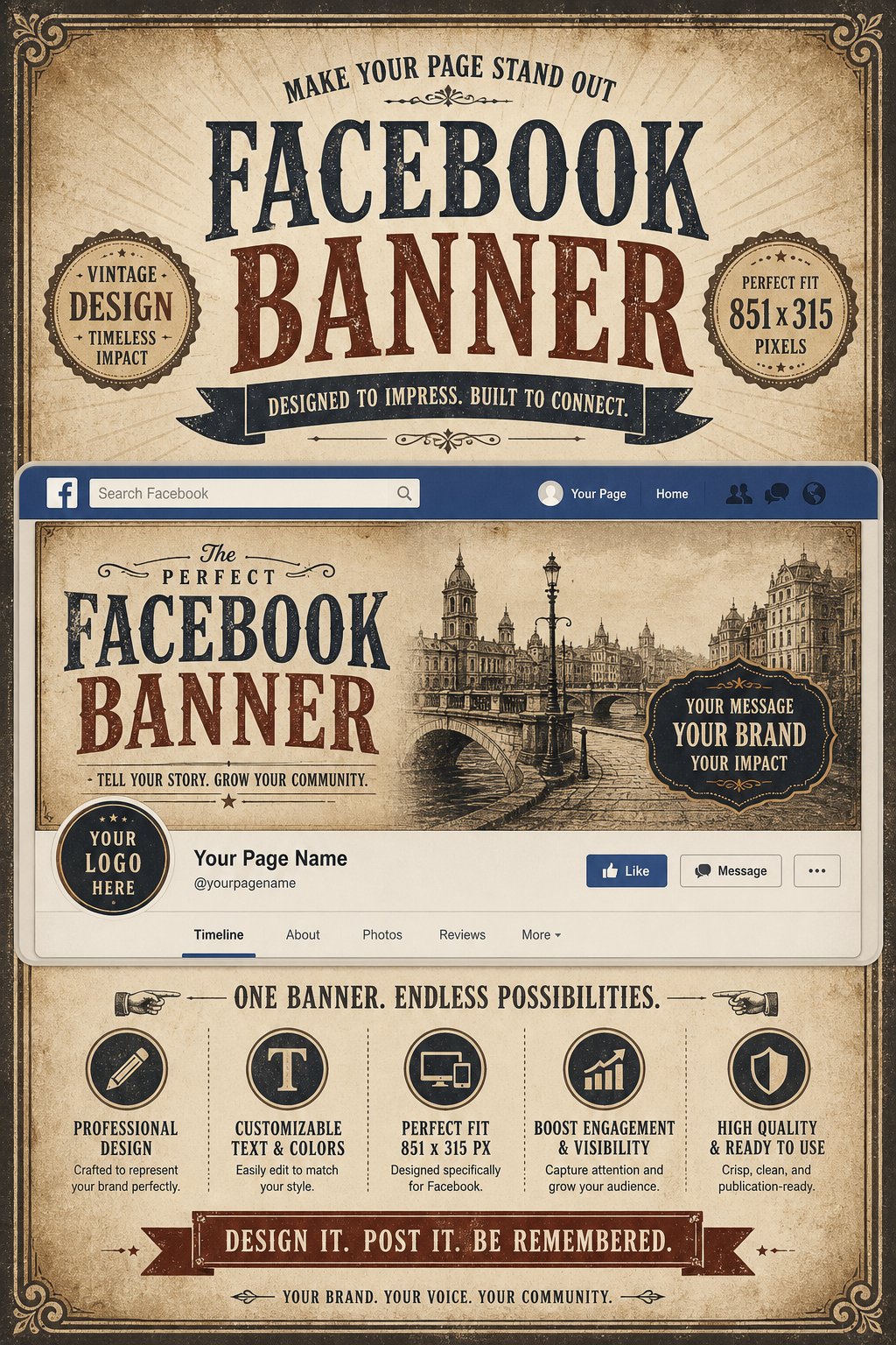 Facebook Banner — vintage style web banner